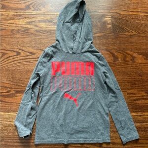 Puma Gray and Red Long Sleeve Kids Tee